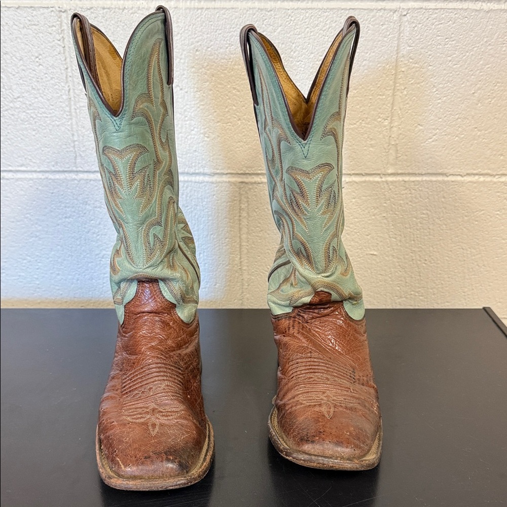 Justin Boots Brown and Green Women's Cowboy Boots